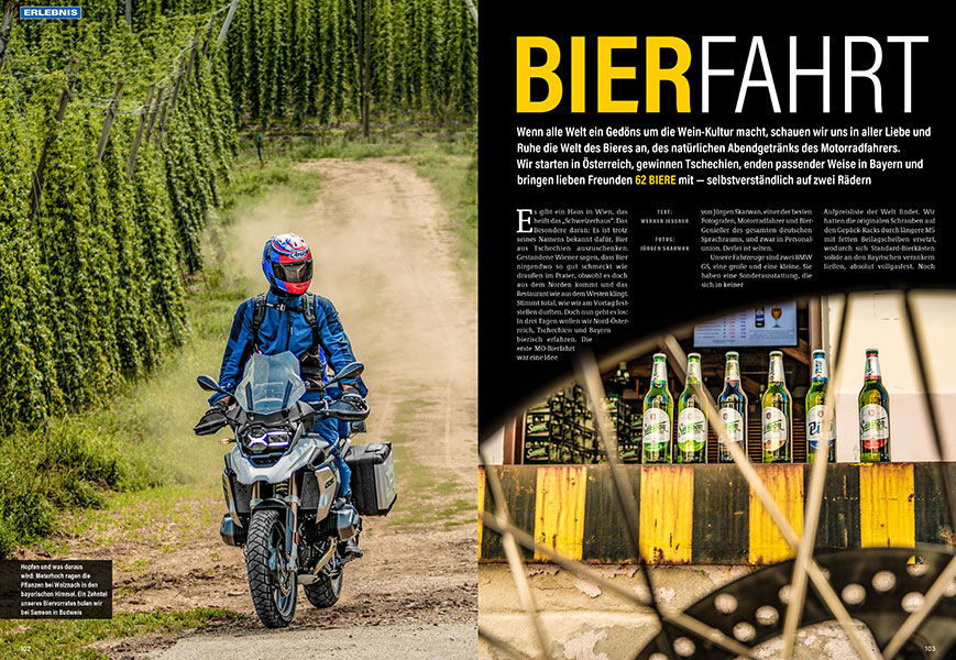 Auf Brauerei-Tour: Die Welt des Bieres, des natürlichen Abendgetränks des Motorradfahrers, in Österreich, Tschechien und Bayern